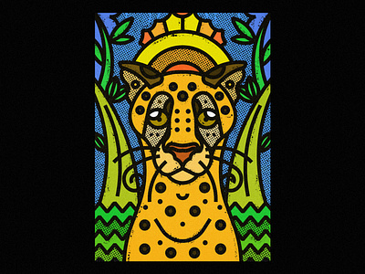 Cheetah animal animal illustration artwork design digital art digital illustration ecosystem geometric illustration nature poster society6 texture thick lines vector art