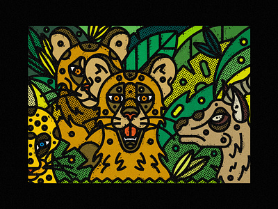 African Wildlife animal animal illustration artwork design digital art digital illustration ecosystem geometric illustration illustration art leopards lions nature poster poster a day poster art society6 texture thick lines vector art