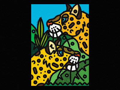 Leopards animal animal illustration artwork design digital art digital illustration ecosystem geometric illustration illustration art leopards nature poster poster a day poster art print society6 texture thick lines vector art