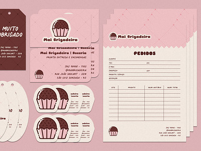 Mai Brigadeira brand identity brigadeiro business card cake candy chocolate chocolate bar cupcake doce graphic design logo design recipe sweet tags visual identity