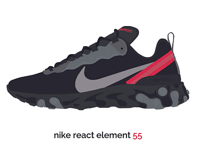 Nike React Element 55 art branding design drawing flat icon illustration illustrator vector