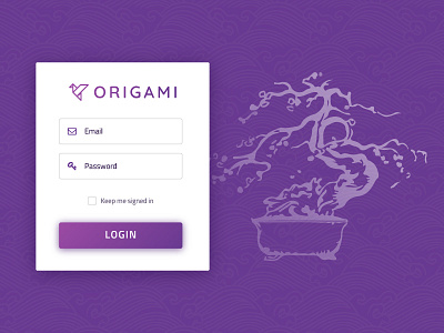 Origami login bonsai button cms crane email japanese login origami password project purple secret