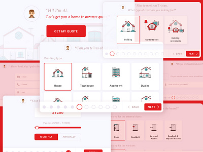 Forms for dayzzz button form house icons input insurance progress