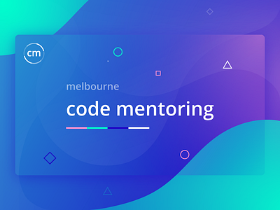 Code Mentoring circle code gradients logo meetup mentor poster shadow shapes square triangle waves