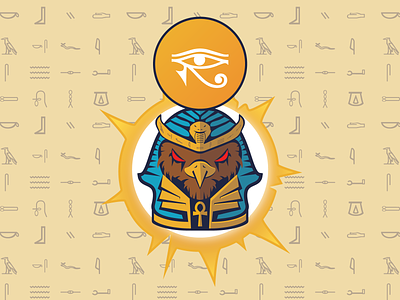 Ra - Our god of sun egypt egyptian eye god hieroglyphics horus illustration powerful ra sun yellow