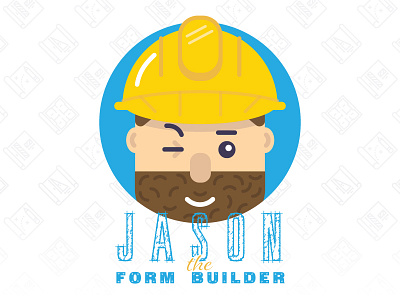 Jason the Form Builder avatar beard builder design face form hardhat pattern wink