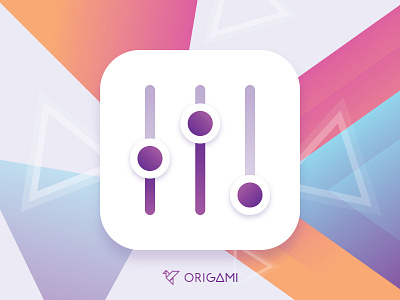 Settings App Icon - Origami app cms color icon options origami settings slider triangle web