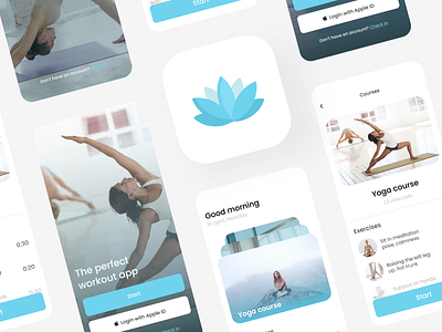 Sport mobile app. Yoga app app design minimal sport sport app sport mobile app ui ui ux ux yoga app