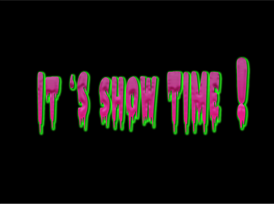 Its show time 3d letter lettering pink logo