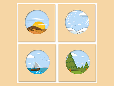 Four Seasons Paper Cutout