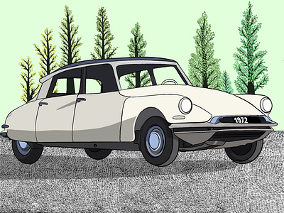 "Citroën DS 1972" Procreate Illustration