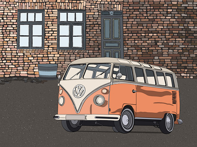 "VW Van" Procreate Illustration art bus design digital eloise eloise ponnau eloiseponnau graphic design illustration oldtimer ponnau procreate procreate app procreate art van vw