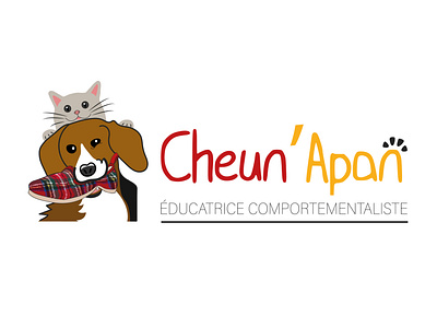 Logo Cheunapan Éducatrice canine et féline design illustrator illustrator cc logo logotype typography vector