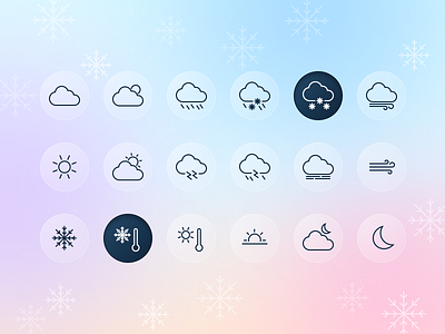 Weather icon set design glassmorphism icon design icon set iconography ui weather icon