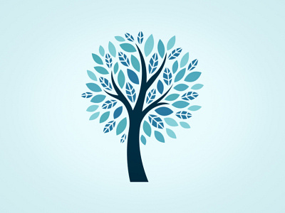 Serene design designer illustration illustrator minimalistic nature photoshop teal tree ui vector