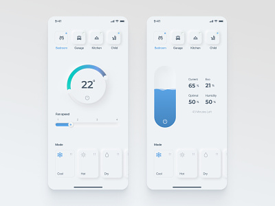 Smart AC (white mode) air conditioner app clean design figma home ios ios app mobile ui smart smart home ui ui design