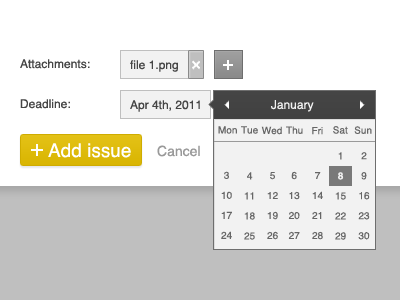 Attached file and calendar view