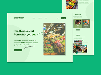 Green Fresh Landing Pages landing pages marketplace ui web design