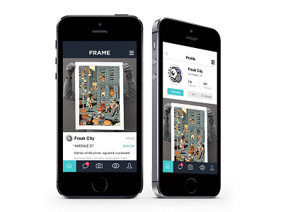 Frame App app ios social ecommerce student work ui user experience user interface ux