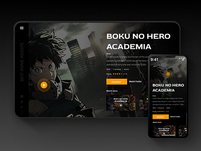 Anime Website - Concept animation anime anime website design graphic design landing page ui ux