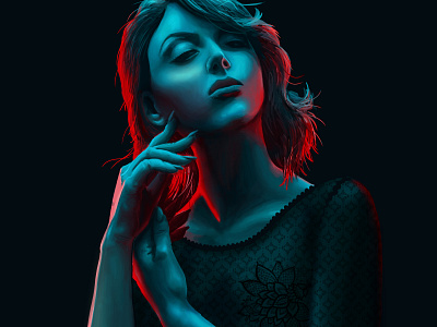 blue lady art color color study digital painting digitalart illustration photoshop portrait