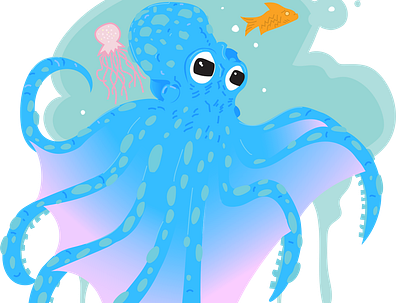 octopus adobe adobe illustrator art art poster art print cartoon color digitalart illustration illustrator