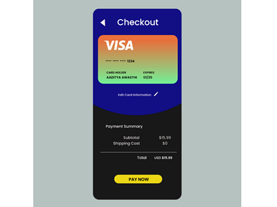 Credit Card Checkout dailyui 002