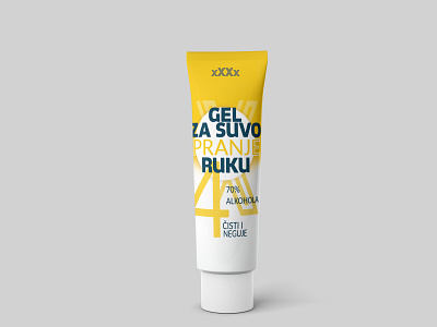 Gel za dezinfekciju ruku branding design typography