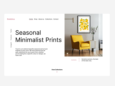 Minimalist art gallery website - Bubbles art design art gallery art gallery website art web design art website colourful website fine art website minimalist minimalist art wall art web design website