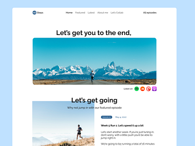 Steps - a running podcast site elegant minimalist podcast runner running running podcast template webflow webflow template