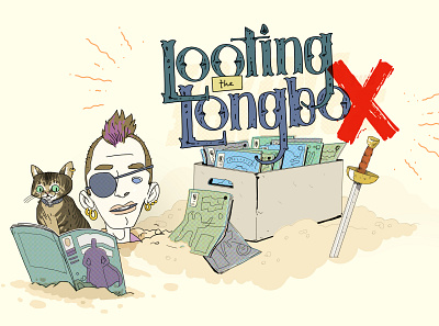 Looting the Longbox art comic art comics digital art digital illustration drawing illustration logo photoshop wacom