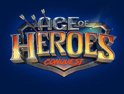 Age of Heroes: Conquest Logo branding design digital art fantasy game game art graphic design logo logo design logos mobile games