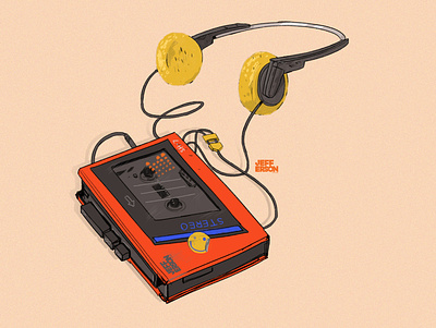 Walkman cassette cassette player cassette tape digital art digital illustration drawing illustration music music art walkman