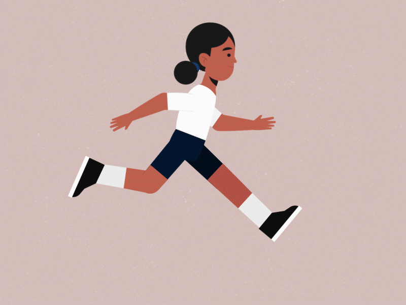 Run Girl aftereffects animation character motion design run cycle