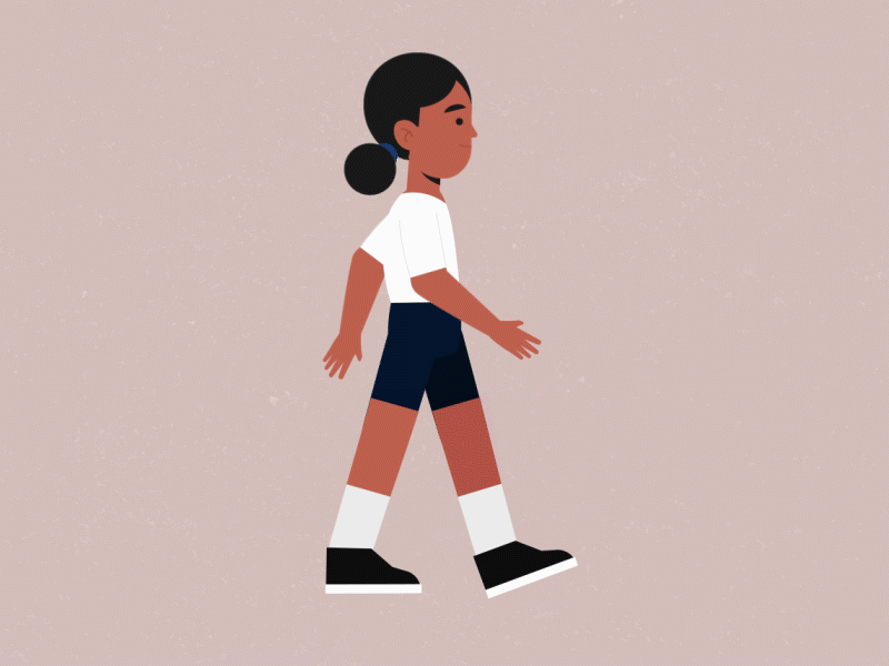 Walk Girl aftereffects animation character motion design walkcycle