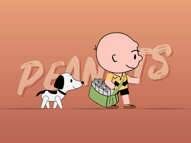 Peanuts - Walk Cycle aftereffects character charlie brown comics motion design peanuts snoopy walkcycle walking