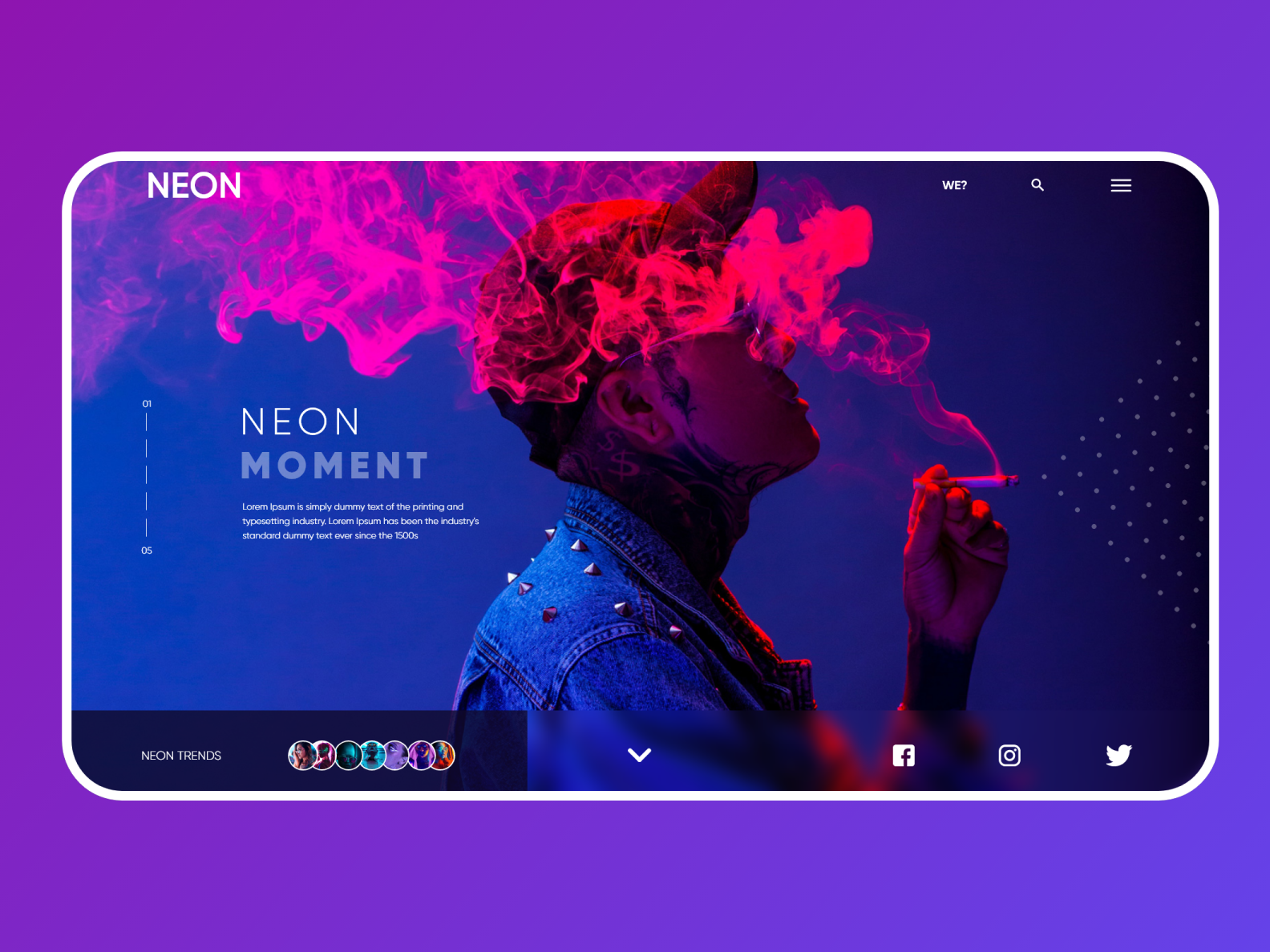 Neon Moment - Landing Page by Alyosha on Dribbble