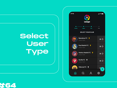 Select User Type Daily UI adobe xd android android app app application barcelona daily 100 challenge daily ui dailyui football football app laliga real madrid select user type sevilla ui uidesign ux web