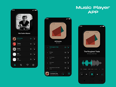Music Player App adobe xd all encores app design application ui music app music player music player app nils frahm ui uidesign uiux uiuxdesign ux