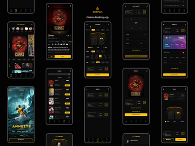 Cinema Booking App Concept adobexd android app design cinema booking climax design interface mobile app movie ticket ui ui design uiux user experiences ux web design