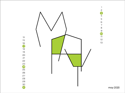 May2020 calendar calendar design colours creative lines minimal typography