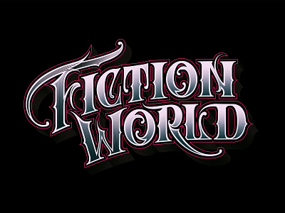 Fiction World brand design brand identity branding calligraphy colors design lettering lettering art lettering logo letters logo logotype type typography vector