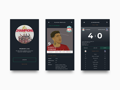 Football News app app design dark app dark mode dark ui design football mobile news soccer sports sports news ui