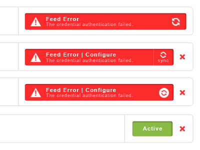 Error error feed red sync warning