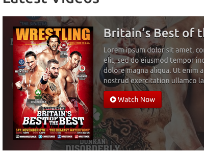 Your Fight Site VOD video item bootstrap mma video on demand wrestling