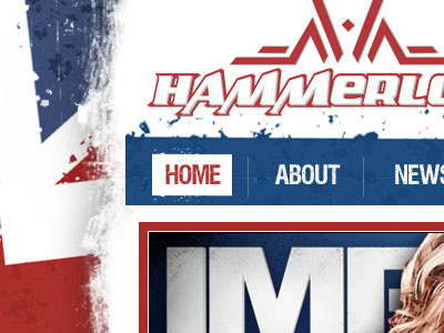 Hammerlock Wrestling screen-shot #1 blue design red union jack website white wrestling