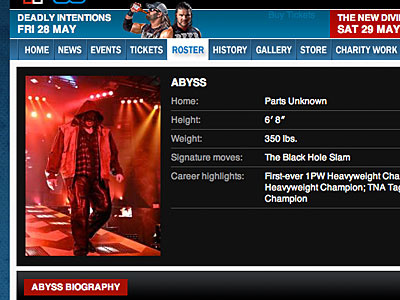 Wrestling profile page