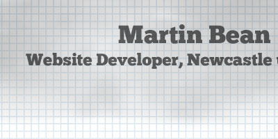 Martin Bean: Website Developer, Newcastle header illustration masthead paper sketch