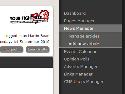 Your Fight Site CMS v2 cms mma wrestling