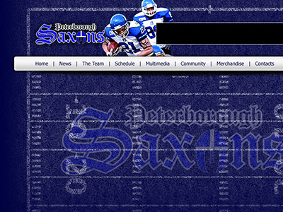 Saxons mock-up #1 american design football peterborough saxons website